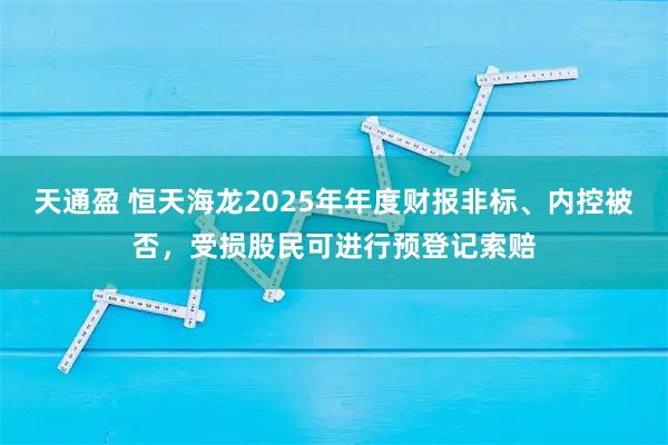 天通盈 恒天海龙2025年年度财报非标、内控被否，受损股民可进行预登记索赔